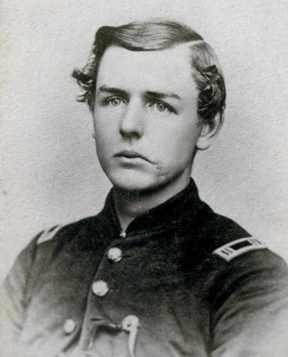 Portrait of a young man wearing the uniform of a Union soldier.