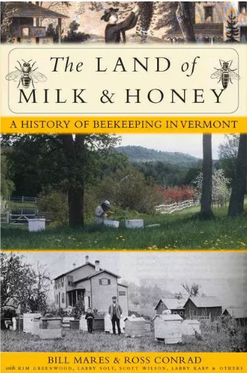 Book cover for Land of Milk and Honey ncludes photos of historical and contemporary beekeeping