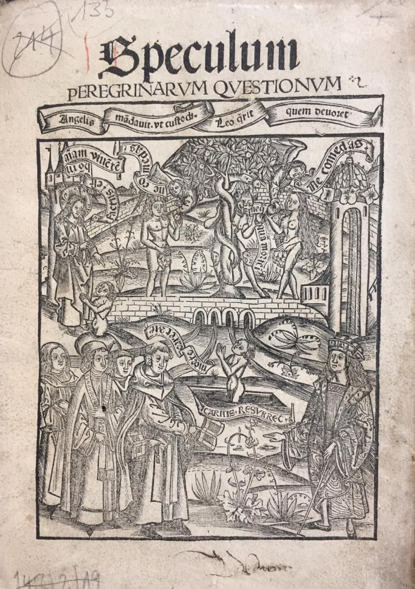 Title page of Speculum perigrinarum quaestionum