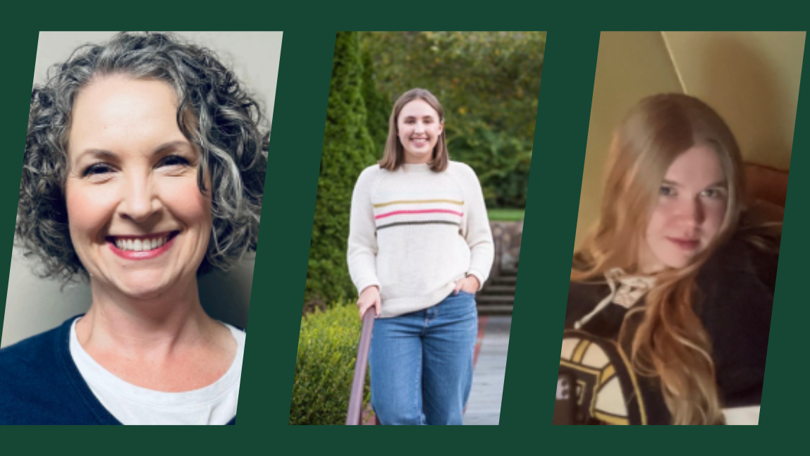 Headshots of three archival interns.