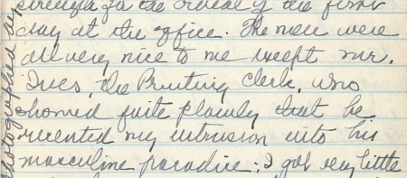 Section of diary page